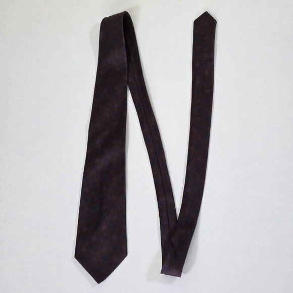 Pierre Balmain Silk Tie Brown Geo Circles Print Party Canada W 3 L 58 inches - Picture 10 of 13